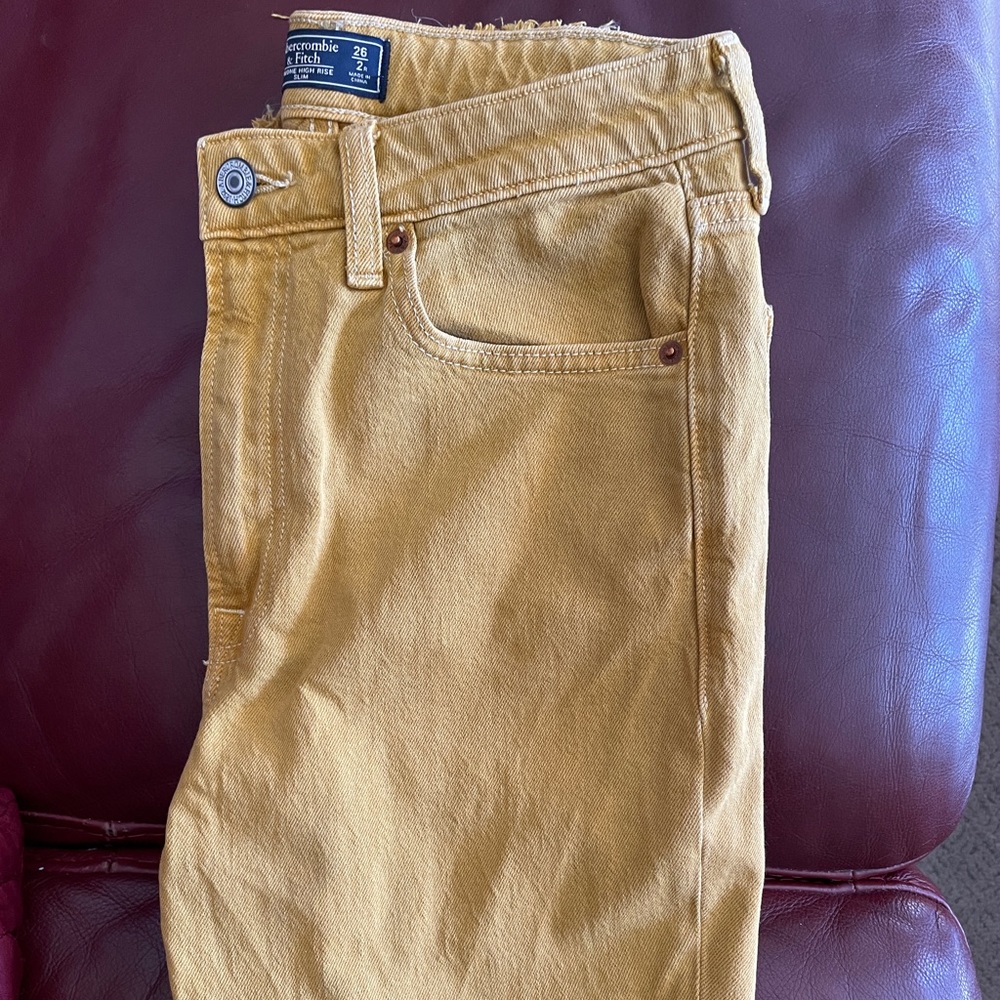 Abercrombie & Fitch High Rise Slim Mustard Jeans